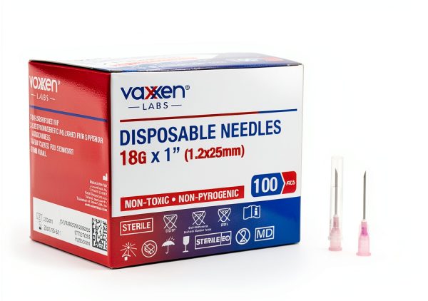 Vaxxen Labs Disposable 18G x 1" Luer Lock Ring 100 Pack-0